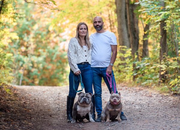 Steven, Vera, and their dogs